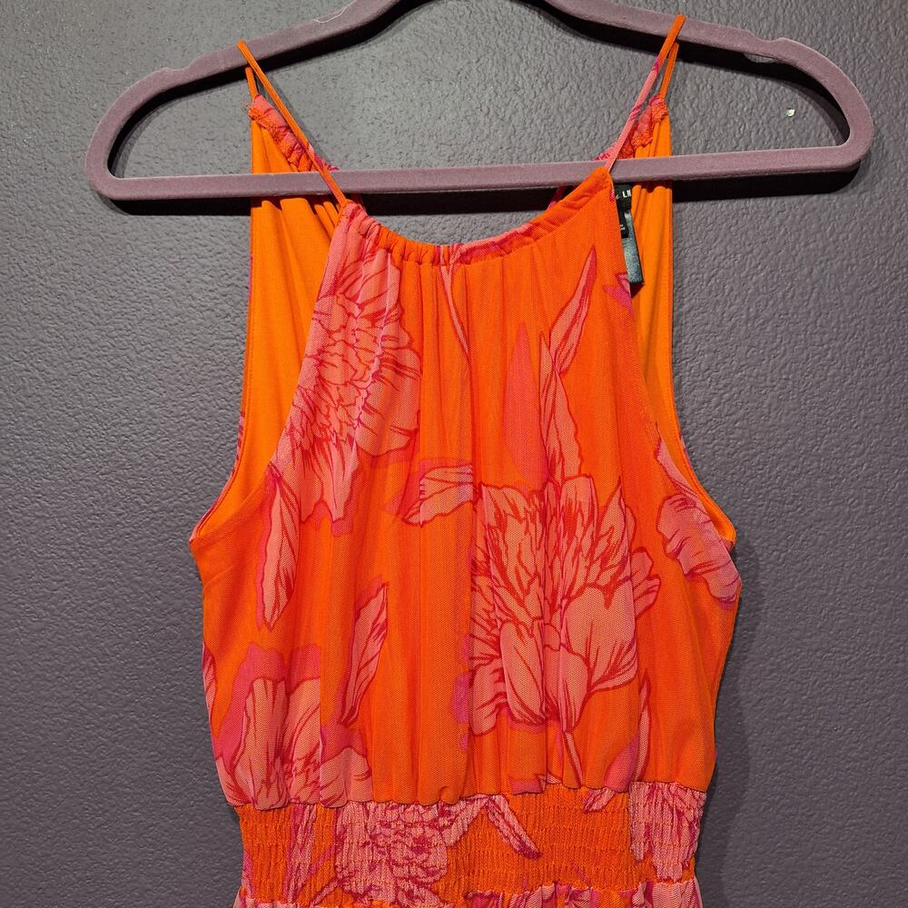 Kate and Lily orange pink print sleeveless maxi dress womens 6 - Picture 3 of 8